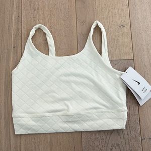 Nike White Quilted Sports Bra